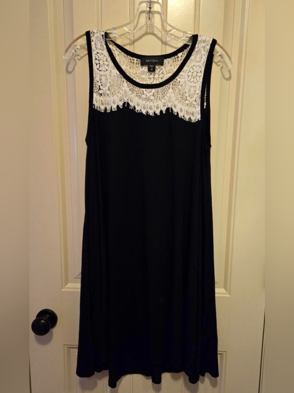 Karen Kane black swing dress with lace sz s